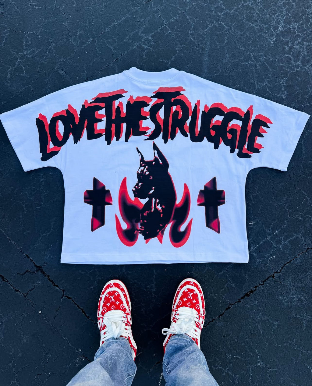 Red LTS Boxed Tee