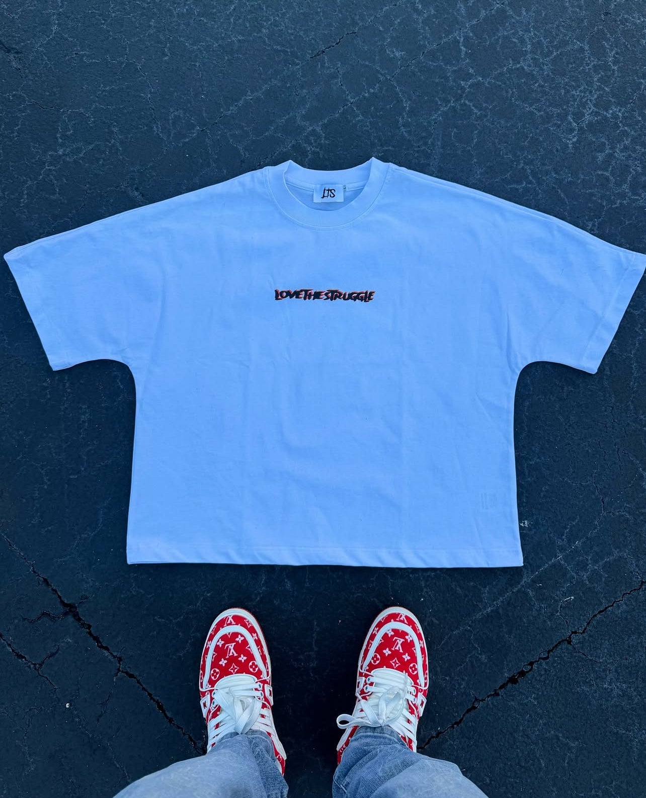 Red LTS Boxed Tee