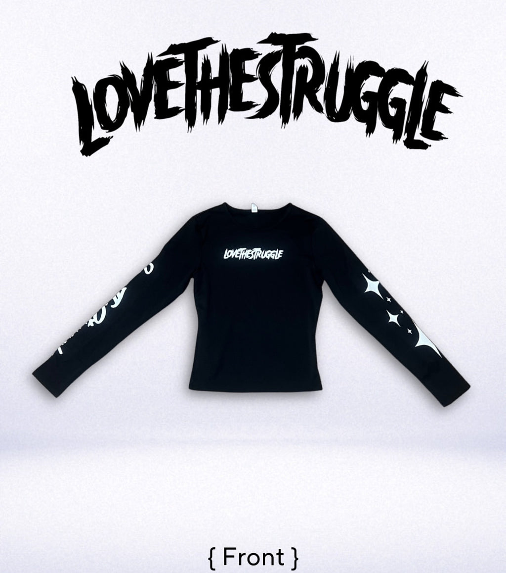 Black Long-sleeve Crop Top