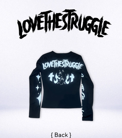 Black Long-sleeve Crop Top